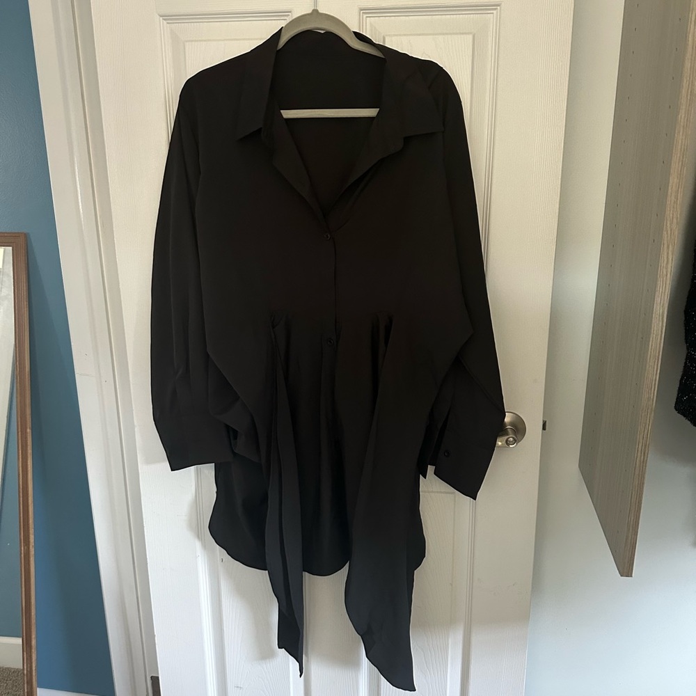 New black dress with tie front.